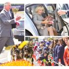 Prince Charles and Camilla, the Duchess of Cornwall, are greeted at Mosgiel on Thursday. The...