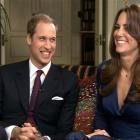 Prince William and Kate Middleton during a television interview recorded and aired on the day...