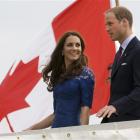 Prince William and Kate, the Duke and Duchess of Cambridge, leave the HMCS Montreal as they...