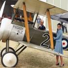 Prince William, Duke of Cambridge climbs in to the cockpit of a WWI bi-plane as Catherine,...