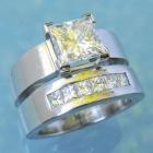 Princess cut diamond set in platinum by Chris Idour.