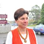 Principal Debbie Waldron outside St Peter Chanel School in Mosgiel on Friday after school.