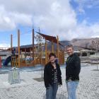 Principal Dr Wendy Bamford and board of trustees chairman Pete Bullen in the grounds of the new ...