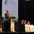 Prof Des Gorman speaks at the GP conference at the Edgar Centre.