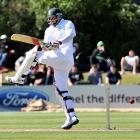 Proteas all-rounder Jacques Kallis pulls a delivery during the third day of the first test...