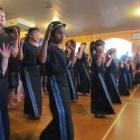 Pupils from St Patrick's School in Waimate perform at the Waimate Matariki Festival yesterday....