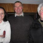 Amanda Hellyer (left), Daryl Soper and Marita Soper, all of Gore at the Stampede v Thunder ice...