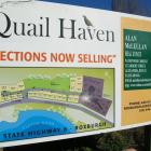 This sign fronting State Highway 8 in Roxburgh depicts the plan for Quail Haven subdivision,...