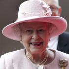 Queen Elizabeth II smiles during her visit to the Manchester Central convention centre at the...