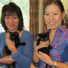 Queenstown Cat Rescue trustee and co-founder Ruth de Reus (left) and trustee Mayumi Rowcroft hold...