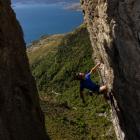 Queenstown climber Thomas Van den Berg scales ''the Leviathan'', considered one of Wye Creek's...