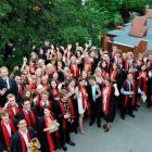 Queenstown Resort College graduands celebrate receiving their diplomas in hospitality management...