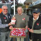 Queenstown RSA president David Geddes (left), Rotary Club of Queenstown member Simon Stamers...
