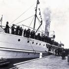 Queenstown's historic steam ship <i>Earnslaw</i> as seen on her maiden voyage on October 18, 1912...