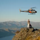 Queenstown's Jenny McBride and her guide dog Freda get a taste of what is on offer during the...