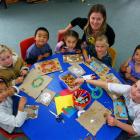 Queenstown youngsters, from left, Uta Higuchi (7), Ryan Connaghan (5), Oto Higuchi (5), Shion...