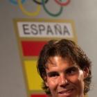 Rafael Nadal, who was to have been the official Spanish flag bearer at the London Olympics, at a...