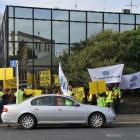 Rail and Maritime Transport Union,  Maritime Union of New Zealand and public supporters picket...