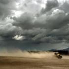 Rain clouds threaten as a paddock near Ranfurly is cultivated for grass. Photoo by Stephen Jaquiery.