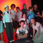 Rear (from left),Grace Middlemiss (17), Lewis Chellew (15), Tess Hazelhurst (16), Phil Powers,...