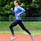 Rebekah Greene trains at the Caledonian Ground on Saturday. Photo by Peter McIntosh.