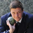 Record-breaking shot putter Hugh McLeod-Jones (17) at Otago Boys' High School this week. Photo by...