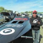 Regan Williamson, of Queenstown, shows off his jet-boat yesterday. Photos by Andrew Ashton.