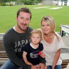 Retired Otago cricketer Warren McSkimming with wife, Jodie, and daughter, Ava (2), at the...