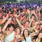 Revellers pack the dance floor at the Orientation Week Toga Party at  Forsyth Barr Stadium last...