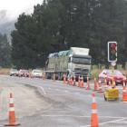 Road-widening work continues at Jacks Point intersection on State Highway 6 south of Frankton....