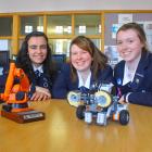 Robot fans: Otago Girls' High School pupils (from left) Rinad Tamimi (17), Olivia Moreton (16)...