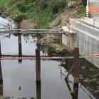 Rock under the Humber St bridge site has slowed work. Photo: Ben Guild