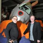 Rocket float builder Peter King (left) and Dunedin Santa Parade Trust chairman Mark Laughton have...