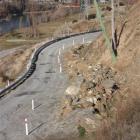 Rocks and debris block  a section of a lane on Fruitgrowers Rd, near Clyde, yesterday. Photo by...