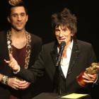 Ronnie Wood accepts the award for Best Music Film for 'Crossfire Hurricane' by the Rolling Stones...