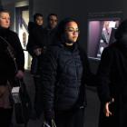 Rose Mohi (front right), of Hawkes Bay, leads Migoto Eria, the new curator Maori at the Otago...