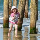 Rosie Aitken (3) makes the most of another sunny day at St Clair Beach, in Dunedin, yesterday....