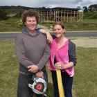 Rowan Holt, pictured with husband Brendan on their building site last December, says many...