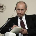 Russian Prime Minister Vladimir Putin attends an international Arctic conference in Moscow in...