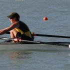 Saasha Bruce, of Wanaka, on her way to finishing third in her single sculls repechage race at the...