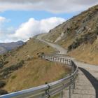 Safety barriers on the road to the Remarkables skifield, which have had to be painted to prevent...