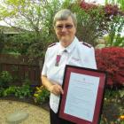 Salvation Army Lieutenant-colonel Ethne Flintoff, from Oamaru, with the Order of the Founder...