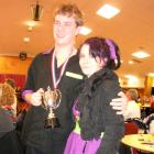 Sam Gillions (21) and Stacey Gee (28), both of Dunedin, pictured after winning the open section...