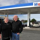 Sandra (57) and Kevin (61) Jones at the Mobil Station in South Dunedin yesterday  where they...