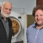 Save the Otago Peninsula Society member Ian Frazer (left) and Speight's Brewery tour manager...