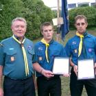 Scouts zone leader Derek Beveridge (left) with new Scout leaders Iven Cawley and Tuhi Mueller....