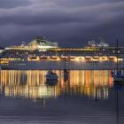 Sea Princess near Deborah Bay yesterday morning. The vessel with its 1950 passengers and 950 crew...