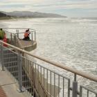 Sea wall at St. Clair beach. Photo by Stephen Jaquiery.