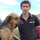 Sean Murney with his huntaway Angela at the Oamaru Collie Dog Club's annual trials at Waianakarua...