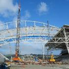 Security has been stepped up at the Forsyth Barr Stadium worksite after an intruder moved a large...